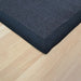 Sisal Cotton Border Plain Natural Fibre Ribbed Textured Flatweave Black/Black Runner