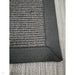 Sisal Cotton Border Plain Natural Fibre Ribbed Textured Flatweave Black/Grey Rug