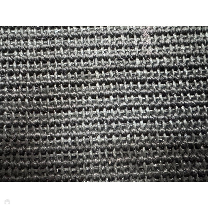 Sisal Cotton Border Plain Natural Fibre Ribbed Textured Flatweave Black/Grey Rug