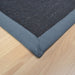 Sisal Cotton Border Plain Natural Fibre Ribbed Textured Flatweave Black/Grey Runner