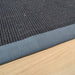 Sisal Cotton Border Plain Natural Fibre Ribbed Textured Flatweave Black/Grey Runner