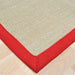 Sisal Border de algodón liso Natural Fiber Natural Cantbed Textured Flatweave Linen/Red Runner