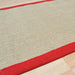 Sisal Border de algodón liso Natural Fiber Natural Cantbed Textured Flatweave Linen/Red Runner