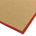 Sisal Border de algodón liso Natural Fiber Natural Cantbed Textured Flatweave Linen/Red Runner