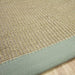 Sisal Cotton Border Plain Natural Fiber Ribbed Textured Flatweave Linen/Sage Runner