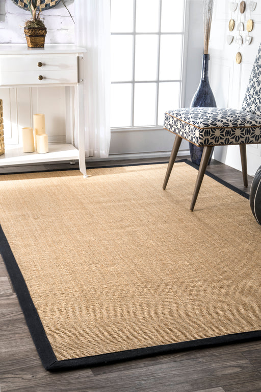 Sisal Herringbone Area Rug in Black 200x300 cm