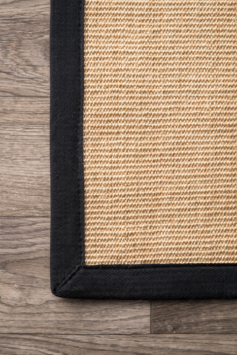 Sisal Herringbone Area Rug in Black 200x300 cm