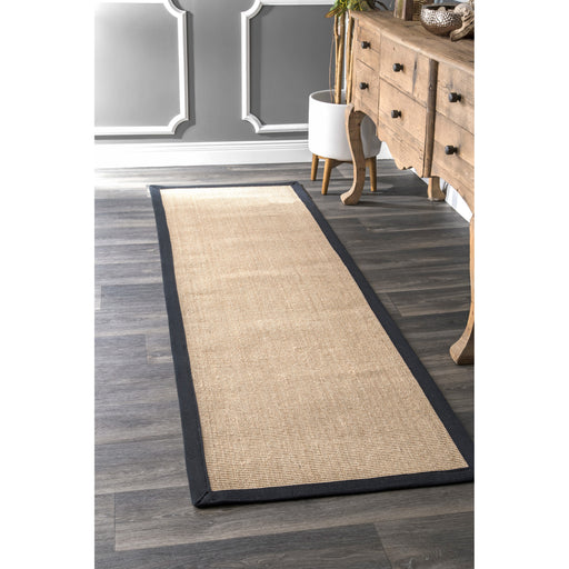 Sisal Herringbone Area Rug in Black 50x76 cm