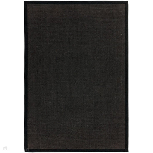 Sisal Jute Border Flatweave Black/Black Rug 240x 340cm