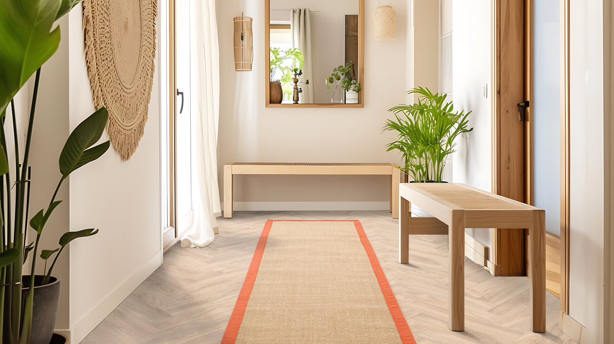 Sisal Linen Orange Runner Rug