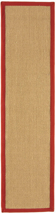 Sisal Linen Red Runner Rug