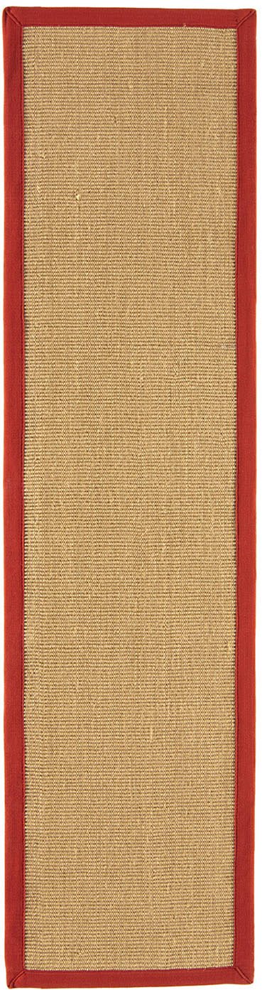 Sisal Linen Red Runner Rug