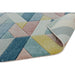 Sketch SK02 Rhombus modern geometric moale moale sculptat manual albastru cu pile plate/roz/galben/cremă/covor multicolour