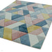 Sketch SK02 Rhombus modern geometric moale moale sculptat manual albastru cu pile plate/roz/galben/cremă/covor multicolour