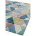 Sketch SK02 Rhombus modern geometric moale moale sculptat manual albastru cu pile plate/roz/galben/cremă/covor multicolour