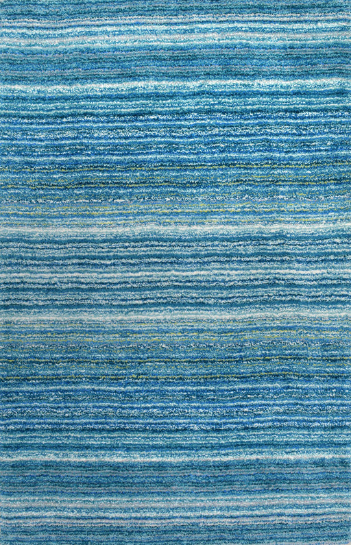 Tappeto a pelo lungo a righe blu cielo 120x180 cm