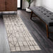 Soft Grey Runic Area Rug for Home Decor
