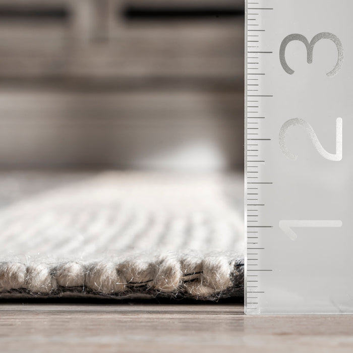 Sophie Grey Striped Wool Area Rug 152x244 cm