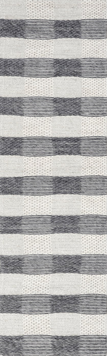 Sophie Grey Striped Wool Area Rug 152x244 cm