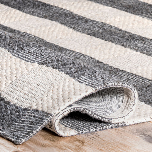 Sophie Grey Striped Wool Area -matto 152x244 cm