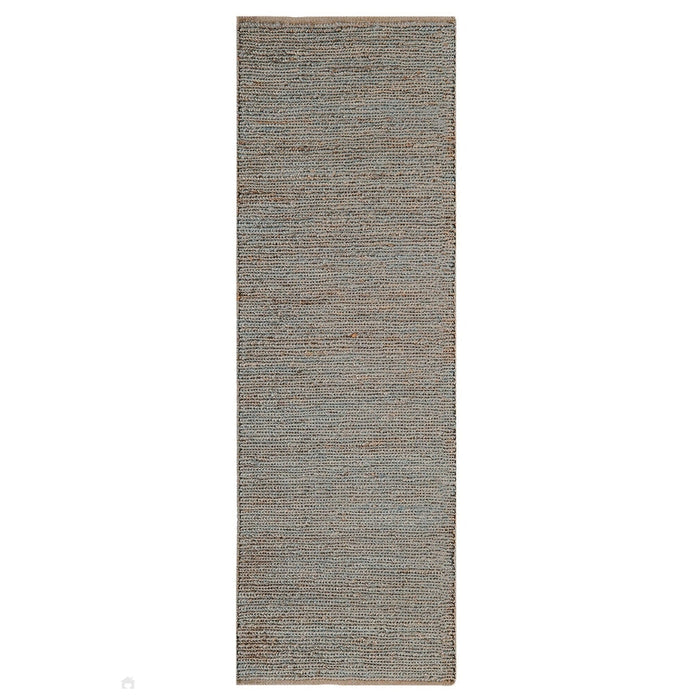 Soumak Plain Hand-Woven Jute Flatweave Silver Rug