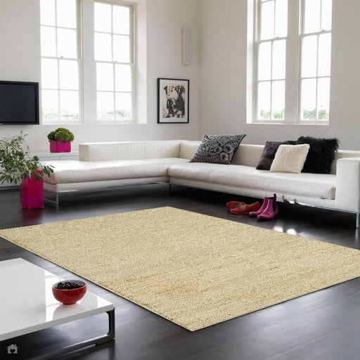 Soumak Plain Hand-Woven Jute Flatweave Straw Rug