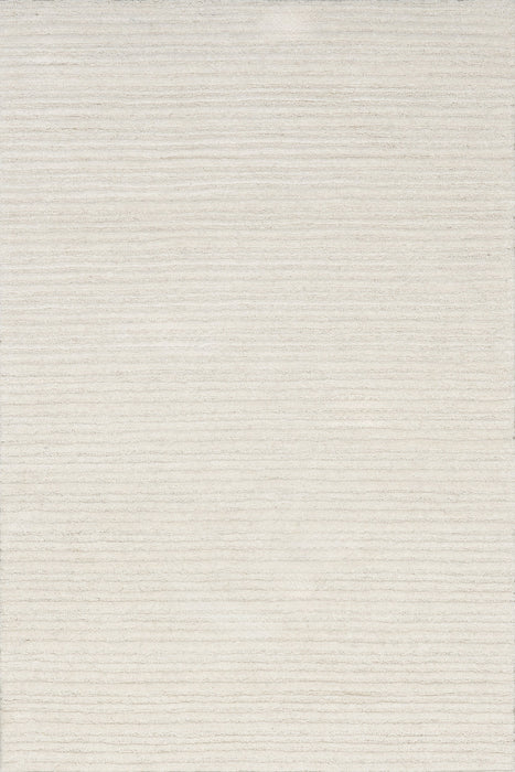 Southwest Wool Area Rug 152x244 cm Ivory Striped Design