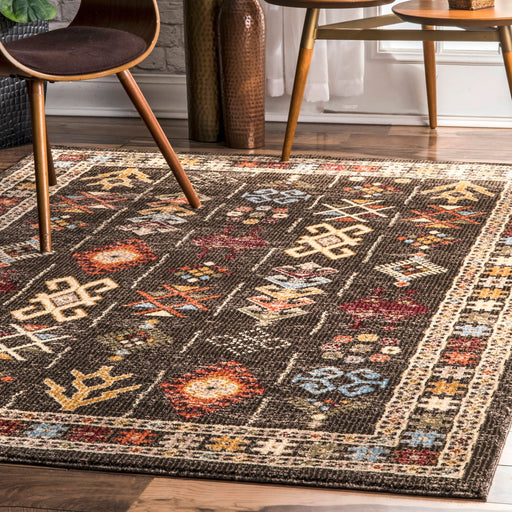 Southwestern Design Area Rug 140cm Brown