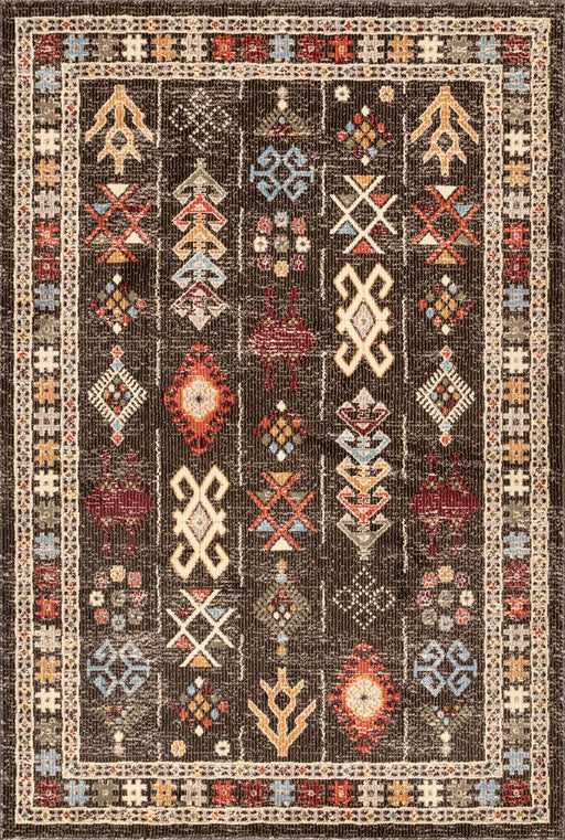 Southwestern Design Area Rug 140cm Brown