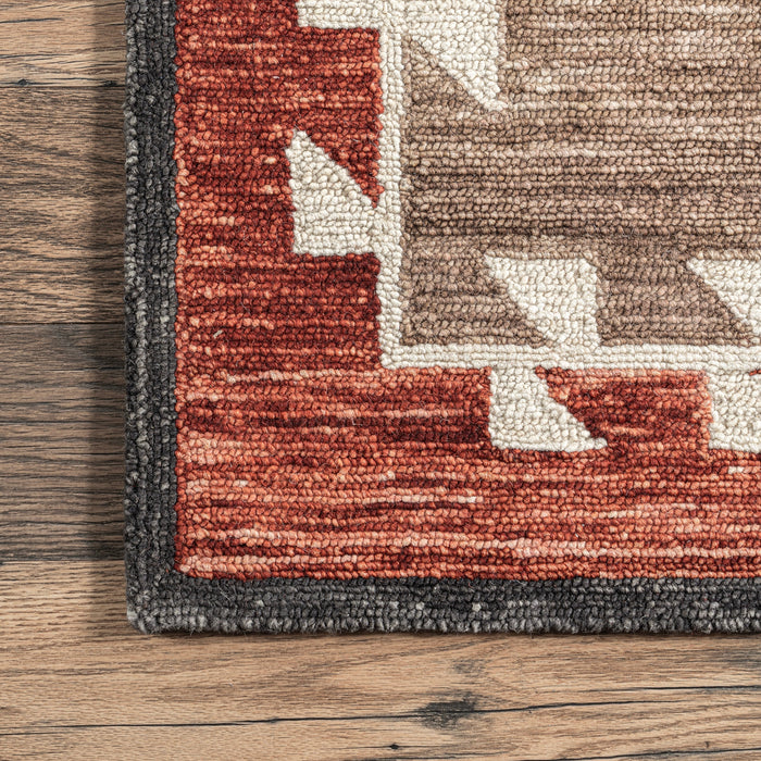 Southwestern Geometric Area Rug 150x230 cm brun