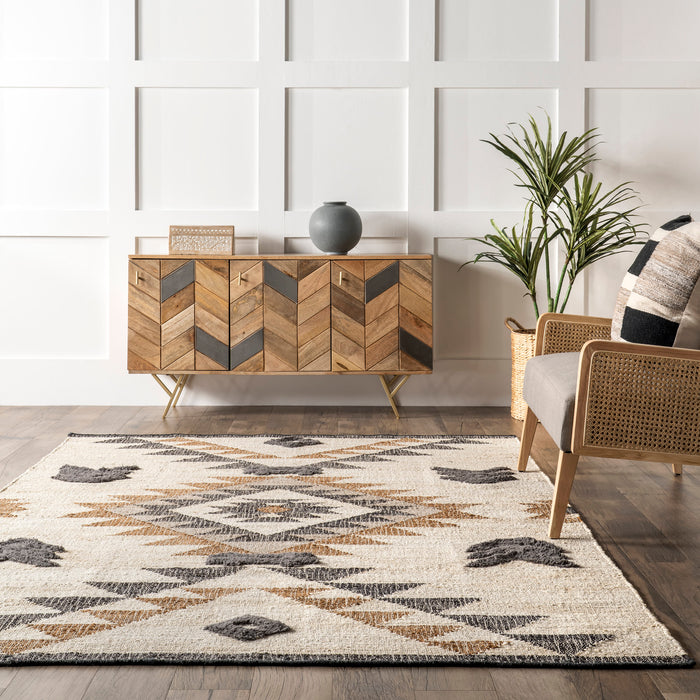 Southwestern Valley Peaks Area Rug 160x230 cm Natural