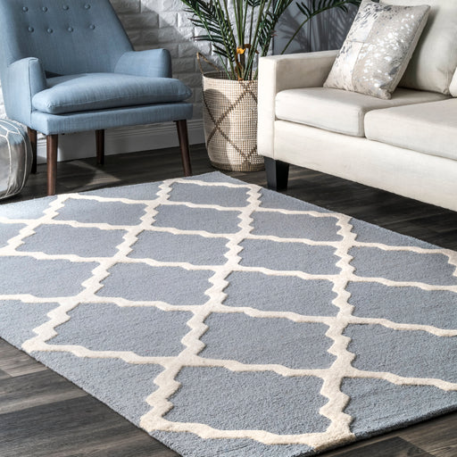 Spa Blue Moroccan Trellis Area Rug 80x150 cm