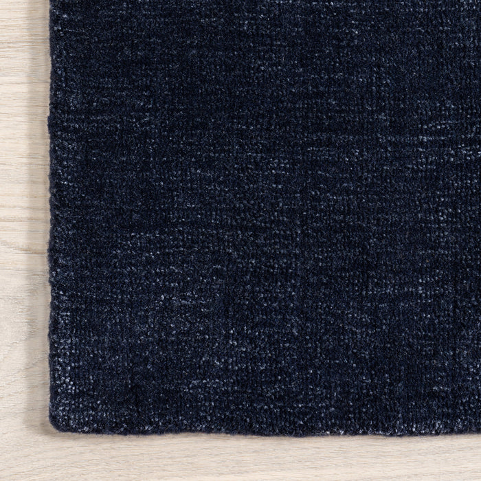 Speckled Wool Blend Area Rug 150 cm Midnight