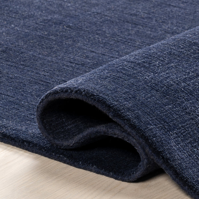 Speckled Wool Blend Area Rug 150 cm Midnight