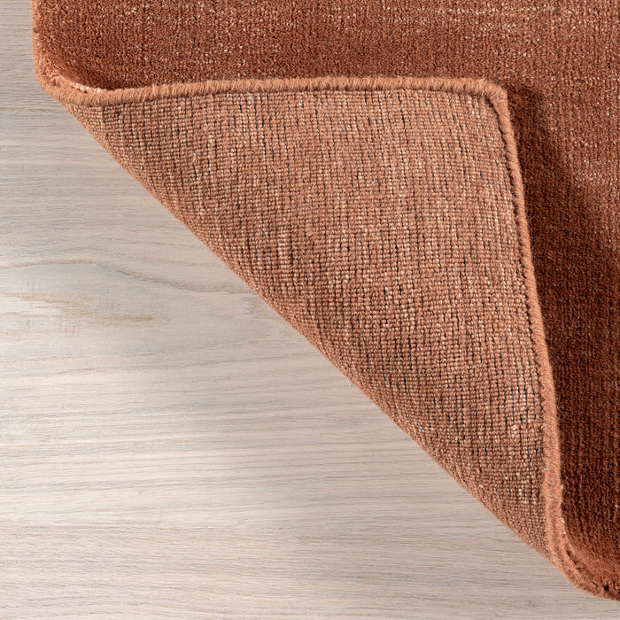 Speckled Wool-Blend Area Rug in Brick Color