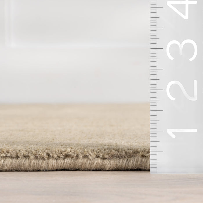 Speckled Wool Blend Area Rug in Sand