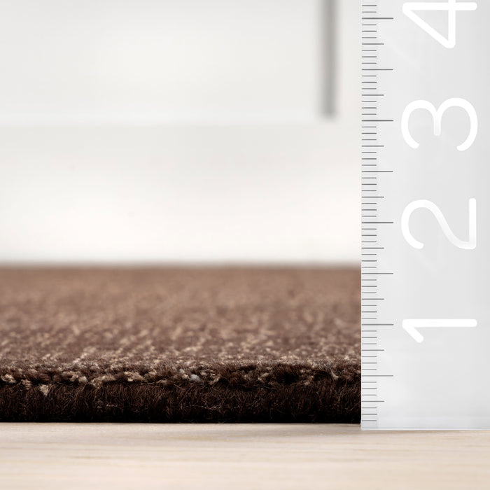 Speckled Wool-Blend Area Rug in Truffle Brown 120x180 cm