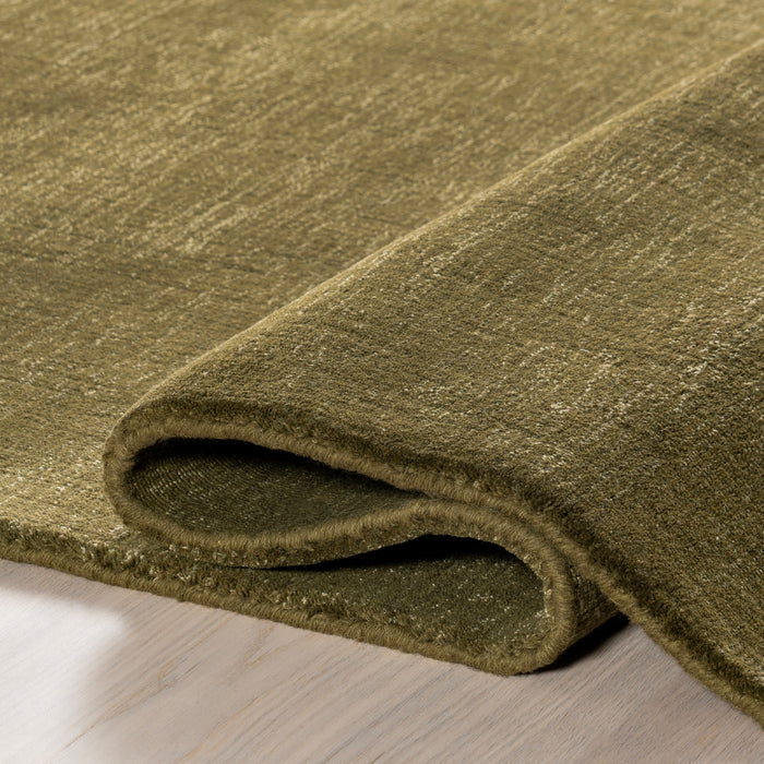 Speckled Wool Blend Area Rug in Verdant Green