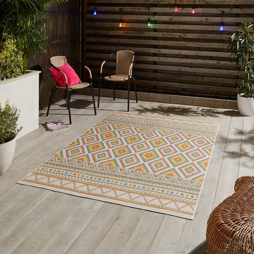 Spectrum E3145 Modern Abstract Durable Stain-Resistant Weatherproof Flatweave In-Outdoor Multicolour Rug
