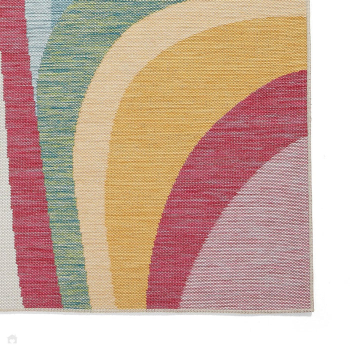 Spectrum E9333 Modern Abstract Durable Stain-Resistant Weatherproof Flatweave In-Outdoor Multicolour Rug