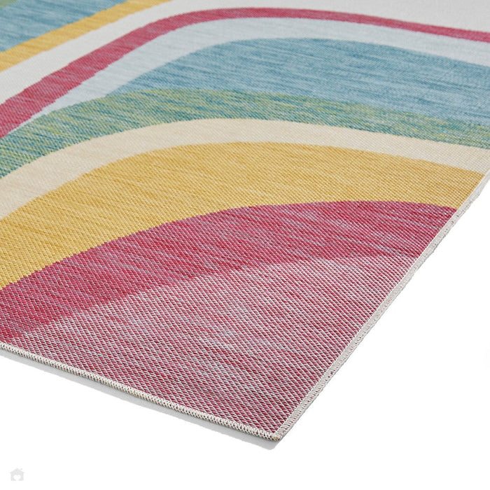 Spectrum E9333 Modern Abstract Durable Stain-Resistant Weatherproof Flatweave In-Outdoor Multicolour Rug