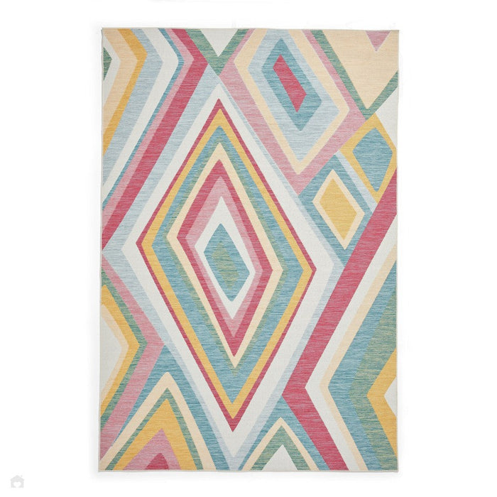 Spectrum E9335 Modern Abstract Durable Stain-Resistant Weatherproof Flatweave In-Outdoor Multicolour Rug