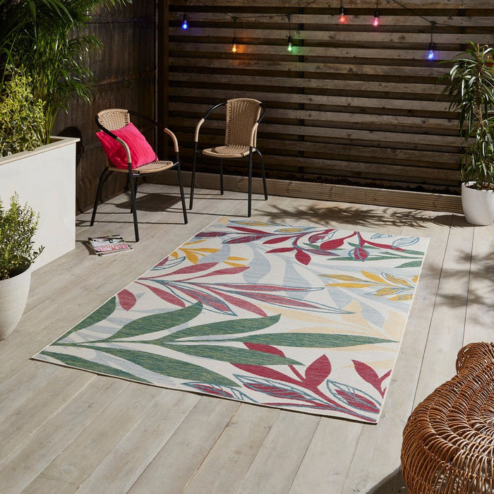 Spectrum E9338 Modern Abstract Durable Stain-Resistant Weatherproof Flatweave In-Outdoor Multicolour Rug
