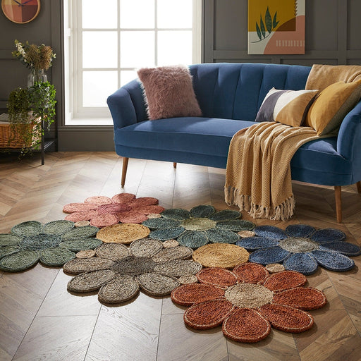 Spinningfields Jute Flower Multicolour Rug