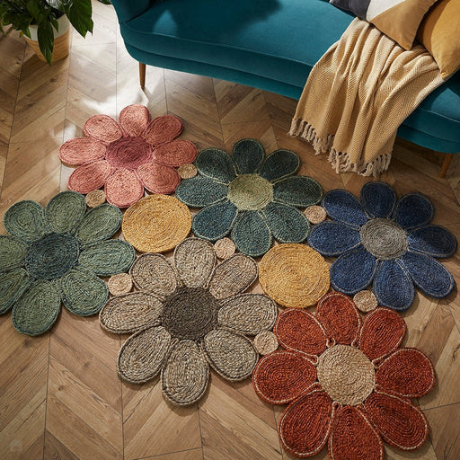 Spinningfields Jute Flower Multicolour Rug