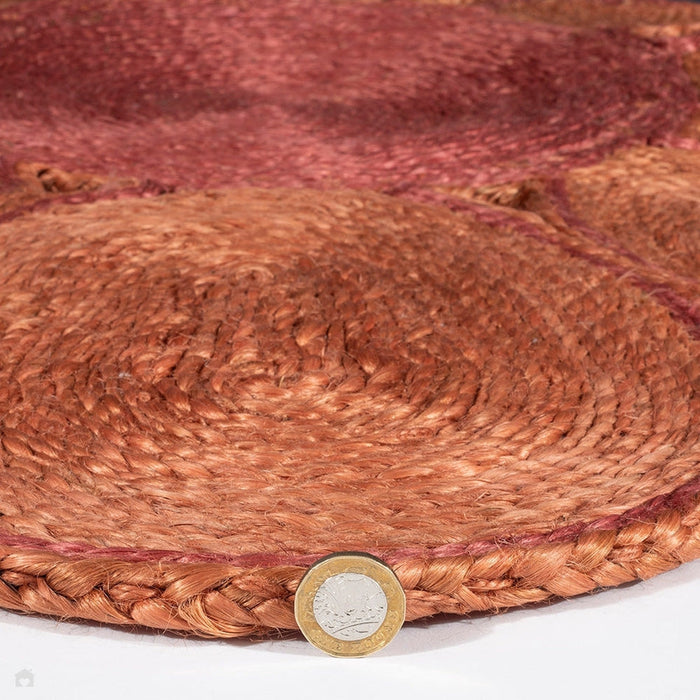 Spinningfields Jute Single Flower Pink Round Rug