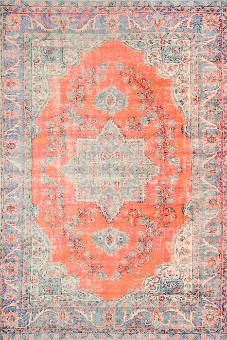 Star Medallion Area Rug 160x230 cm Rust Color