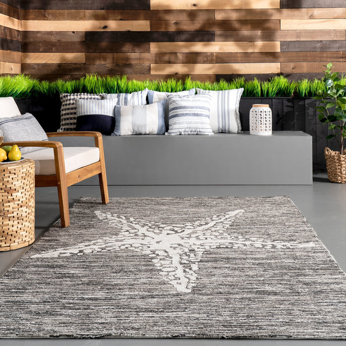 Starfish Area Rug For Indoor And Outdoor Use Grey 150cm