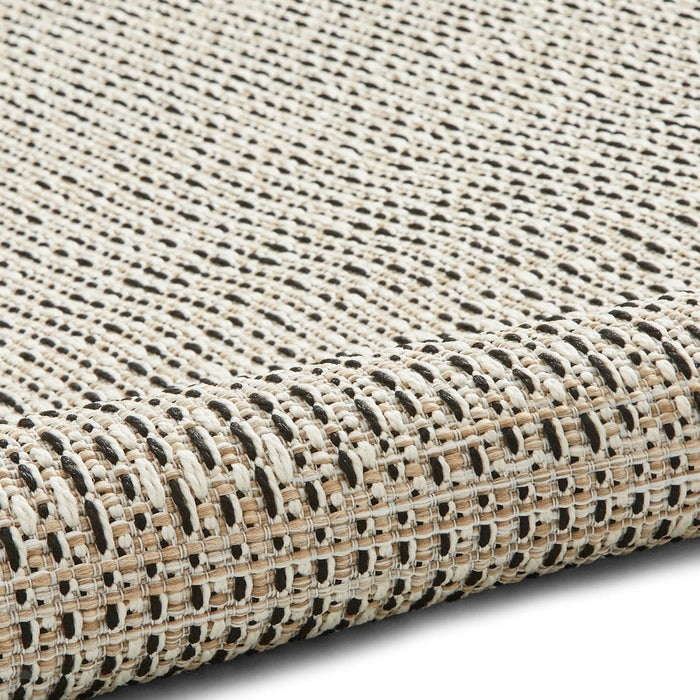 Stitch 9682 Durable Stain-Resistant Weatherproof Flatweave In-Outdoor Beige/Black Rug