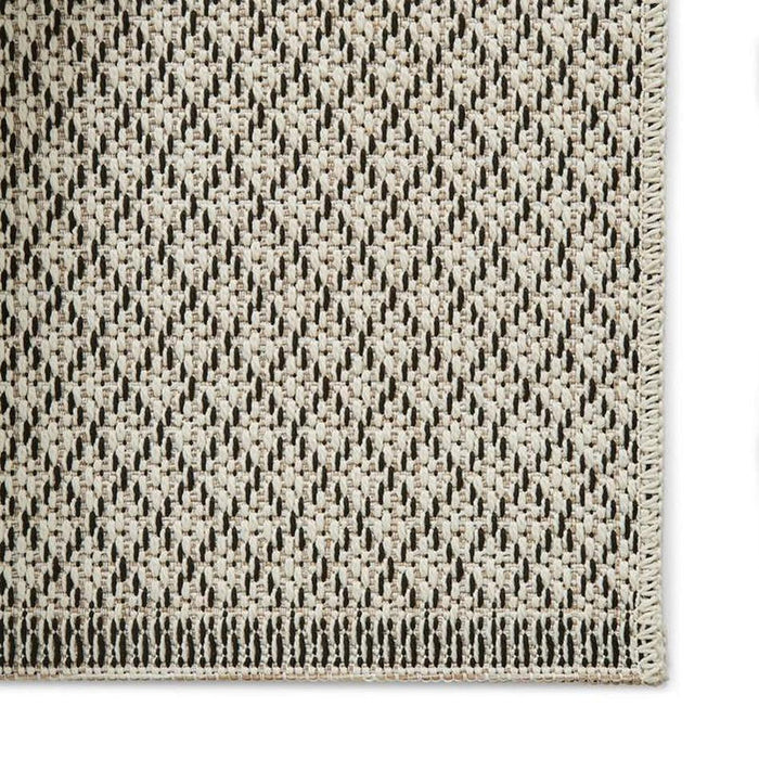 Stitch 9682 Durable Stain-Resistant Weatherproof Flatweave In-Outdoor Beige/Black Rug